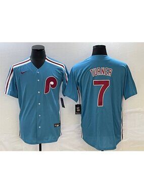 Trea Turner Blue Stitched Jersey